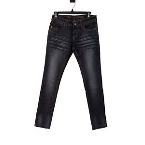 Exocet Juniors Size 3 Denim Blue Jeans Embroidered Rhinestone Pockets 29x30